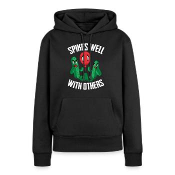 Kaktus Garten Kaktus - Frauen Premium Bio Hoodie - Schwarz - Vorne - Julia (174cm)