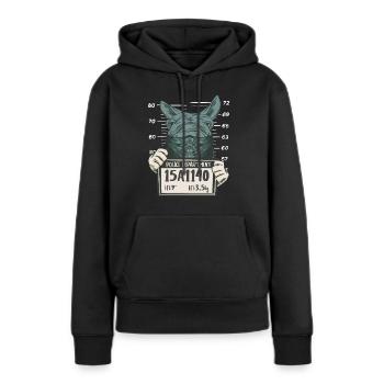 Muli Esel Fahndungsfoto Der Polizei - Frauen Premium Bio Hoodie - Schwarz - Vorne - Julia (174cm)
