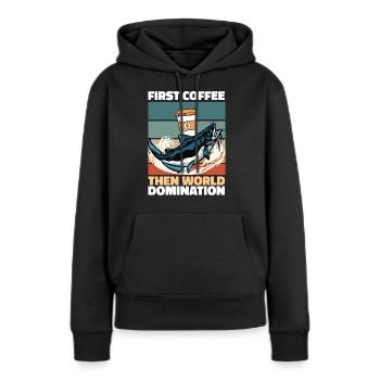 Wels Kaffee - Frauen Premium Bio Hoodie - Schwarz - Vorne - Julia (174cm)