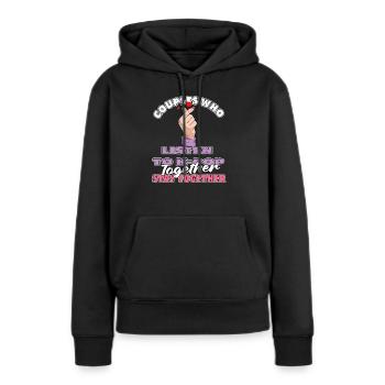 K Pop Kpop Paire Pop Coréenne - Sweat à capuche Premium bio Femme - noir - Devant - Julia (174cm)