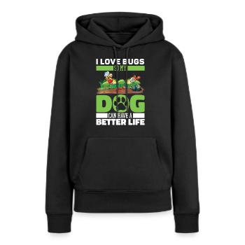Entomologie Entomologe Insekt Hund - Frauen Premium Bio Hoodie - Schwarz - Vorne - Julia (174cm)