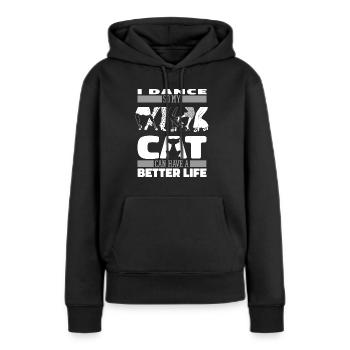 Tanzlehrer Katze - Frauen Premium Bio Hoodie - Schwarz - Vorne - Julia (174cm)