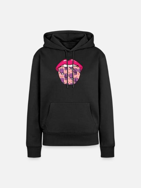 Boxen Boxer Lippen - Frauen Premium Bio Hoodie - Schwarz