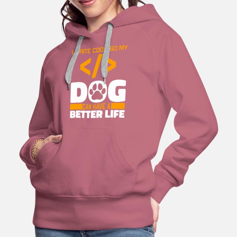 Entwickler Coder Programmierer Hund Frauen Premium Bio Hoodie