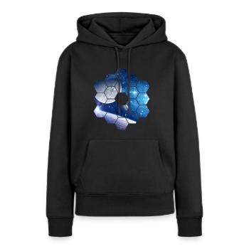 Space | Planets, geometric figures - Women’s Premium Organic Hoodie - black - Front - Julia (174cm)