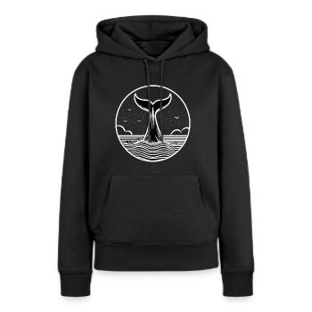 Schwanz eines Wals, der ins Wasser taucht - Frauen Premium Bio Hoodie - Schwarz - Vorne - Julia (174cm)
