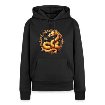 Chinesisches Neujahr - Schlange 2025 - Frauen Premium Bio Hoodie - Schwarz - Vorne - Julia (174cm)