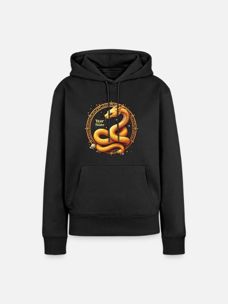 Chinesisches Neujahr - Schlange 2025 - Frauen Premium Bio Hoodie - Schwarz
