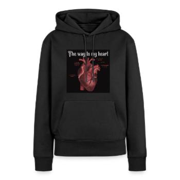 The way to my heart - Women’s Premium Organic Hoodie - black - Front - Julia (174cm)