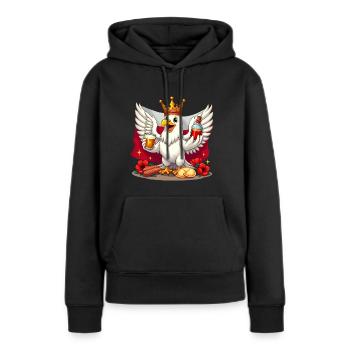 Polnischer Adler mit Krone - Frauen Premium Bio Hoodie - Schwarz - Vorne - Julia (174cm)