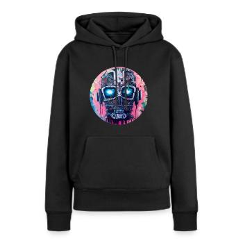 Cyber Roboter - Frauen Premium Bio Hoodie - Schwarz - Vorne - Julia (174cm)