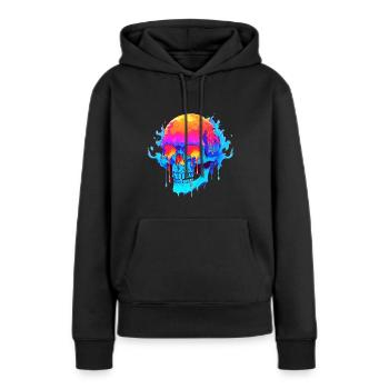 Fusion du crâne 002 - Sweat à capuche Premium bio Femme - noir - Devant - Julia (174cm)