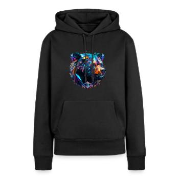 Geometrische Fauna, wilder Bär, geo wild - Frauen Premium Bio Hoodie - Schwarz - Vorne - Julia (174cm)