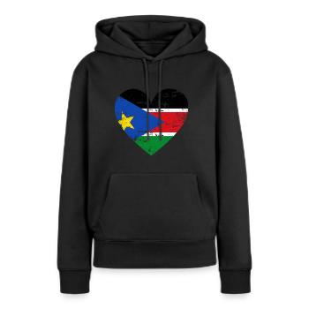 South Sudan Flag Heart - Women’s Premium Organic Hoodie - black - Front - Julia (174cm)
