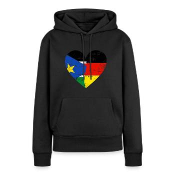 South Sudan Germany Flag Heart - Women’s Premium Organic Hoodie - black - Front - Julia (174cm)