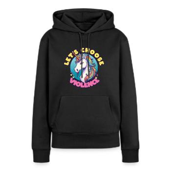 Choisissons la violence - Sweat à capuche Premium bio Femme - noir - Devant - Julia (174cm)