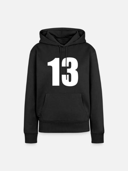 13 - Frauen Premium Bio Hoodie - Schwarz