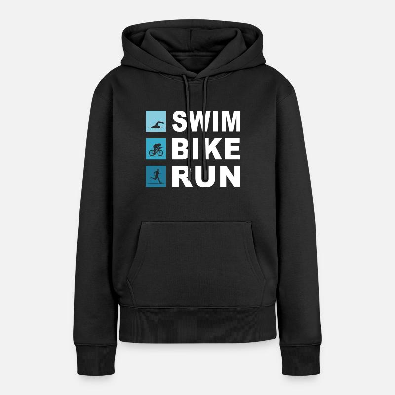 Triathlon - Sweat à capuche Premium bio Femme - noir