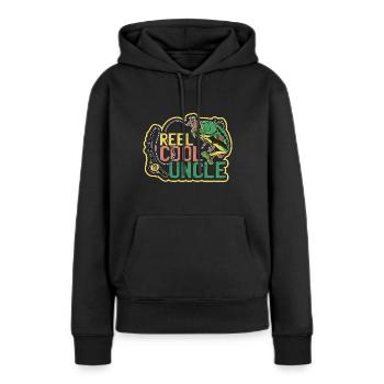 Reel cool Uncle - Sweat à capuche Premium bio Femme - noir - Devant - Julia (174cm)