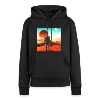 Mission Mars - Sweat à capuche Premium bio Femme - noir - Devant - Julia (174cm)