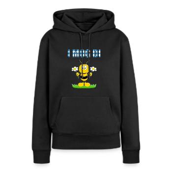 I MOG DI - BIENE - BLUMEN - LIEBE - BIENEN - LOVE - Frauen Premium Bio Hoodie - Schwarz - Vorne - Julia (174cm)