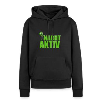 NACHTAKTIV - HALLOWEEN - ZOMBIE - Frauen Premium Bio Hoodie - Schwarz - Vorne - Julia (174cm)