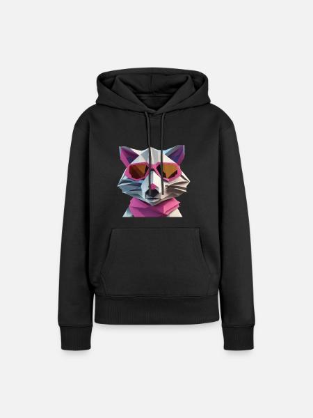 Epischer Waschbär II - Frauen Premium Bio Hoodie - Schwarz