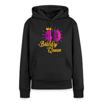 40 anniversaire reine t-shirt 40e anniversaire 1980 - Sweat à capuche Premium bio Femme - noir - Devant - Julia (174cm)