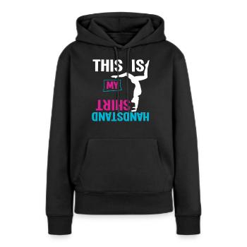 Ceci est ma chemise de poirier, les filles de sport, - Sweat à capuche Premium bio Femme - noir - Devant - Julia (174cm)