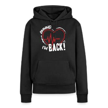 Survivant d’une crise cardiaque - Sweat à capuche Premium bio Femme - noir - Devant - Julia (174cm)