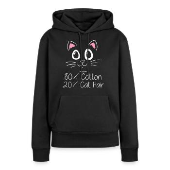 80% Baumwolle, 20% Katzenhaare - Frauen Premium Bio Hoodie - Schwarz - Vorne - Julia (174cm)