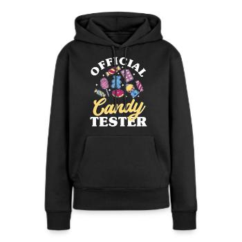 Testeur officiel de bonbons, bonbons - Sweat à capuche Premium bio Femme - noir - Devant - Julia (174cm)