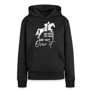 Cheval, chevaux, filles et chevaux - Sweat à capuche Premium bio Femme - noir - Devant - Julia (174cm)
