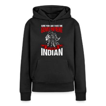 Vertrauen Sie Der Regierung - Frauen Premium Bio Hoodie - Schwarz - Vorne - Julia (174cm)