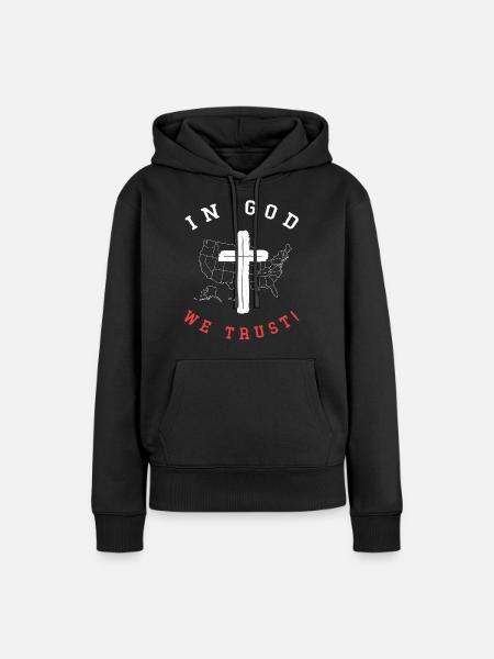 In Gott Vertrauen Wir, Christian Gläubige - Dame Premium hoodie, økologisk bomuld - sort