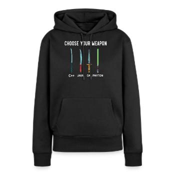 PHYTON PROGRAMMER Programmation Encodage d’encodeur - Sweat à capuche Premium bio Femme - noir - Devant - Julia (174cm)