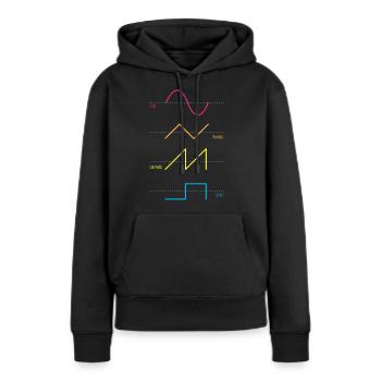 Synthétiseur Audiowaves Analogique Numérique - Sweat à capuche Premium bio Femme - noir - Devant - Julia (174cm)