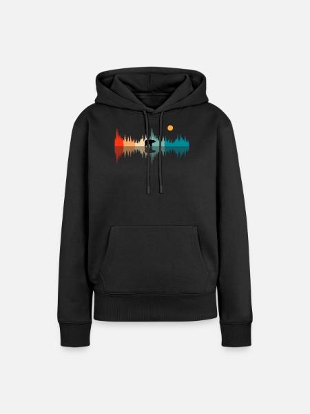 Klangwellen Natur, Audiophile - Frauen Premium Bio Hoodie - Schwarz