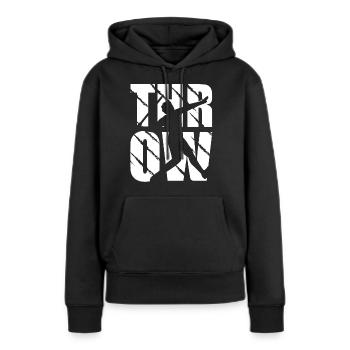 Javelin-Lanceur-Design-Werfrau et Lancer - Sweat à capuche Premium bio Femme - noir - Devant - Julia (174cm)