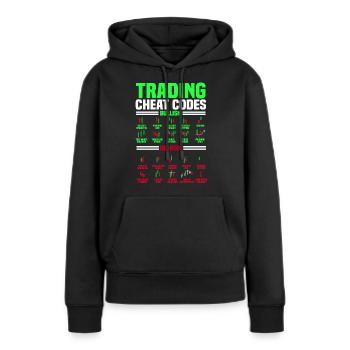 Handel, Händler, Börse, Krypto - Frauen Premium Bio Hoodie - Schwarz - Vorne - Julia (174cm)