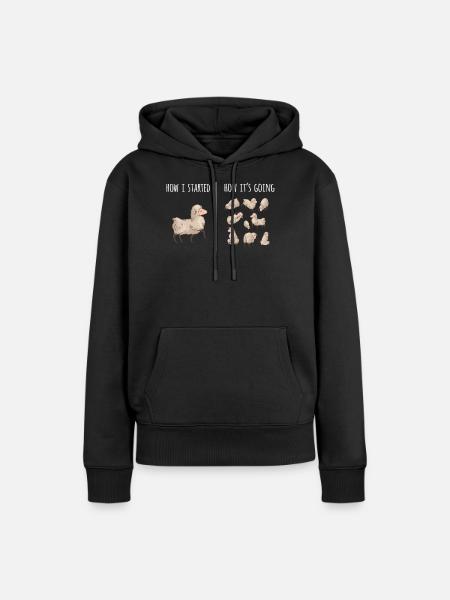 Schafe, Schafe, Schafliebhaber, Bauer - Frauen Premium Bio Hoodie - Schwarz