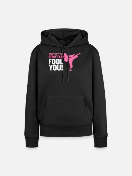 Karate-Mädchen, Karate-Sport - Frauen Premium Bio Hoodie - Schwarz
