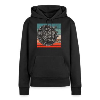 Bogenschießen, Bogenschütze, Bögen, Bogen - Frauen Premium Bio Hoodie - Schwarz - Vorne - Julia (174cm)