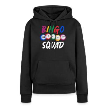Bingo, Joueurs de Bingo, Bingo Squad - Sweat à capuche Premium bio Femme - noir - Devant - Julia (174cm)