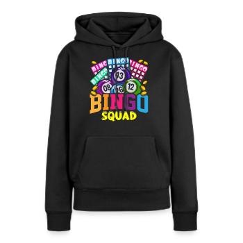 Bingo, Joueurs de Bingo, Bingo Squad - Sweat à capuche Premium bio Femme - noir - Devant - Julia (174cm)