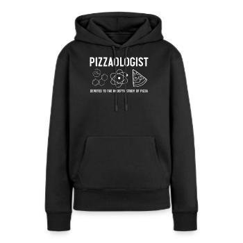 Ventilateur à pizza, pizza, pizzas - Sweat à capuche Premium bio Femme - noir - Devant - Julia (174cm)