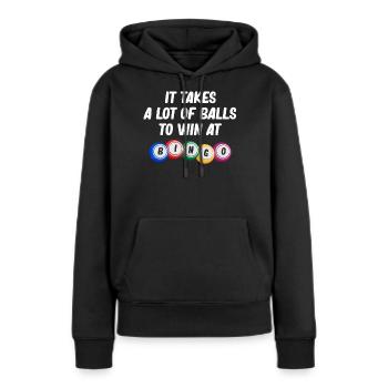 Joueurs de Bingo, Bingo, Boules de Bingo - Sweat à capuche Premium bio Femme - noir - Devant - Julia (174cm)