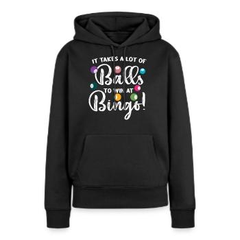 Joueurs de Bingo, Bingo, Boules de Bingo - Sweat à capuche Premium bio Femme - noir - Devant - Julia (174cm)