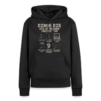 Guitariste, guitariste, guitariste - Sweat à capuche Premium bio Femme - noir - Devant - Julia (174cm)