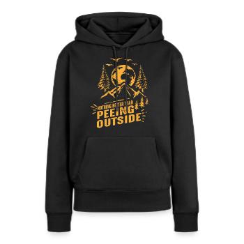 Rien de mieux que de faire dehors - Sweat à capuche Premium bio Femme - noir - Devant - Julia (174cm)
